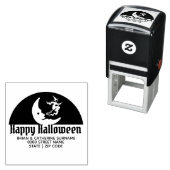 Heks maan silhouet halloween retouradres zelfinktende stempel (In situ)