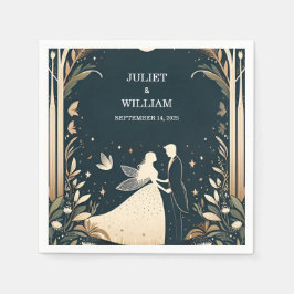 Heks magische droom mystieke sterren maan bruiloft servet