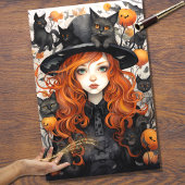 heks meisje 3 halloween decoupage papier