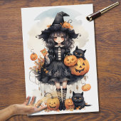 heks meisje 7 halloween decoupage papier