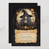 Heks Meisje Gothic Halloween Kaart (Voorkant / Achterkant)