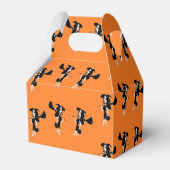 Heks met bezem op oranje bedankdoosjes (Achterkant)