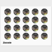 Heks met brandende ketel Halloween Ronde Sticker (Vel)
