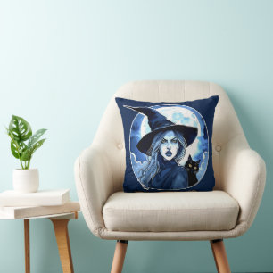Heks met een Kat - Wicca Halloween 2 Kussen