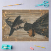 Heks met een pompoen decoupage tissuepapier (Craft)