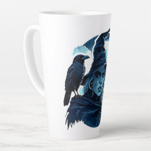 Heks met een raaf - Halloween Fan Fun 2 Latte Mok