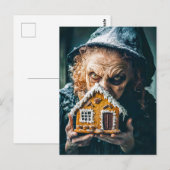 Heks met Gemberkoekhuis in Sprookjesbos Briefkaart (Voorkant / Achterkant)