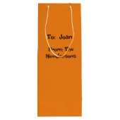 Heks met giffles in de hand wijn cadeautas (Achterkant)