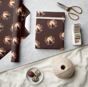 Heks met kaarsen en vuur - Wicca Halloween 2 Cadeaupapier