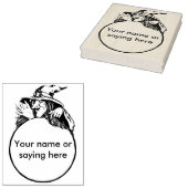 Heks met kristallen bal 2 illustratie art stempel (Gestempeld)