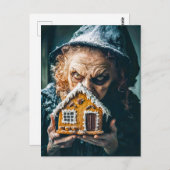Heks met peperkoekhuis in Fairy Tale Forest Briefkaart (Voorkant / Achterkant)