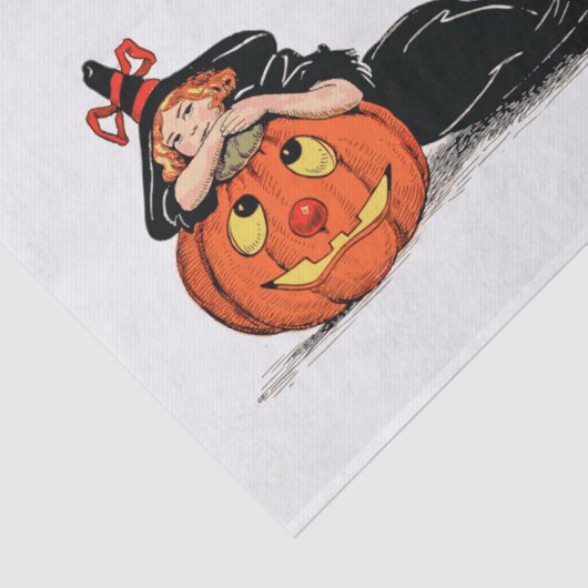  heks met pomkin Halloween ontkoppeling Tissuepapier (Detail)