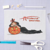  heks met pomkin Halloween ontkoppeling Tissuepapier (Craft)