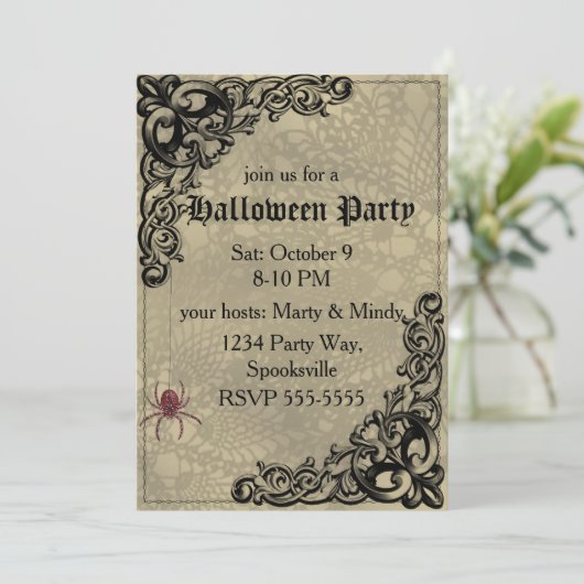  heks met pompoen halloween collage kaart (Staand voorkant)