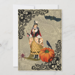  heks met pompoen halloween collage kaart