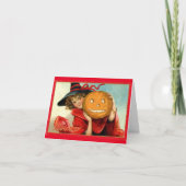  heks met pompoen Halloween Wenskaart Kaart (Voorkant)
