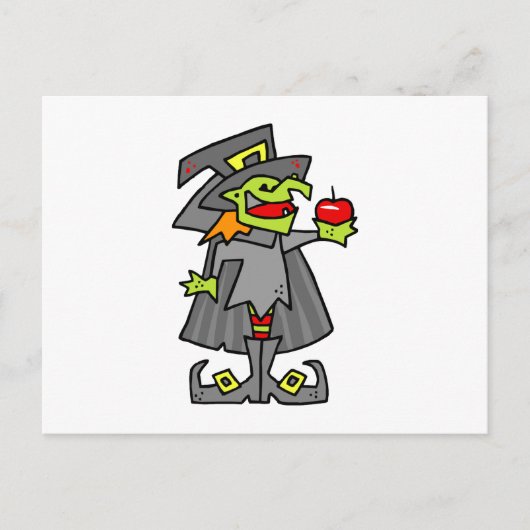 heks met rode appel briefkaart (Voorkant)