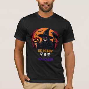Heks met Schedel op Halloween in maanverlichte nac T-shirt