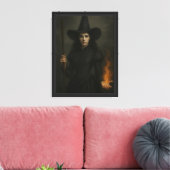 Heks met vuur spreuk canvas afdruk (Insitu (Woonkamer))