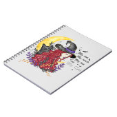 Heks met zwarte kat en halve maan notitieboek (Linkerzijde)