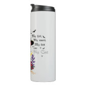 Heks met zwarte kat en halve maan thermosbeker (Geroteerd rechts)