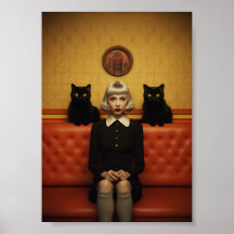 Heks met zwarte katten
