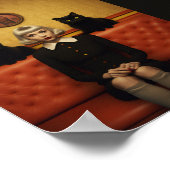 Heks met zwarte katten poster (Hoek)