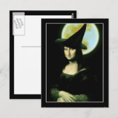 Heks Mona Lisa Halloween Vollemaan Briefkaart (Voorkant / Achterkant)