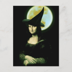 Heks Mona Lisa Halloween Vollemaan Briefkaart