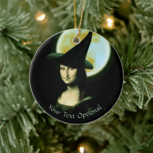 Heks Mona Lisa Halloween Vollemaan Keramisch Ornament