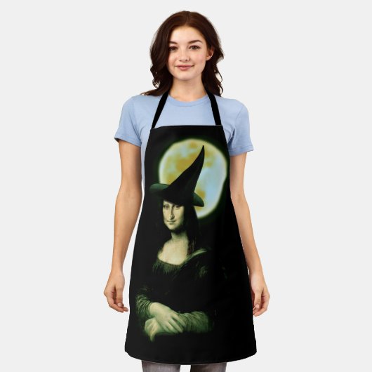 Heks Mona Lisa Halloween Vollemaan Schort (Gedragen)