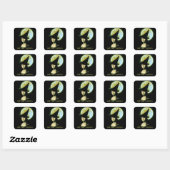 Heks Mona Lisa Halloween Vollemaan Vierkante Sticker (Vel)
