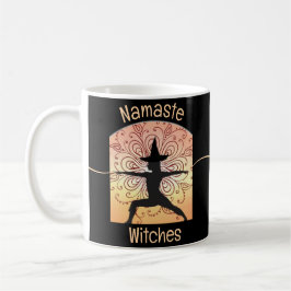 Heks Namaste Heksen Halloween Yoga Sinaasappel Zwa Koffiemok