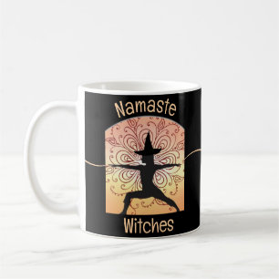 Heks Namaste Heksen Halloween Yoga Sinaasappel Zwa Koffiemok