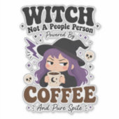 Heks Niet Een Mensenmens Coffee Spite Sticker (Voorkant)