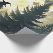 Heks onder volle maan betoverde nacht cadeaupapier (Hoek)