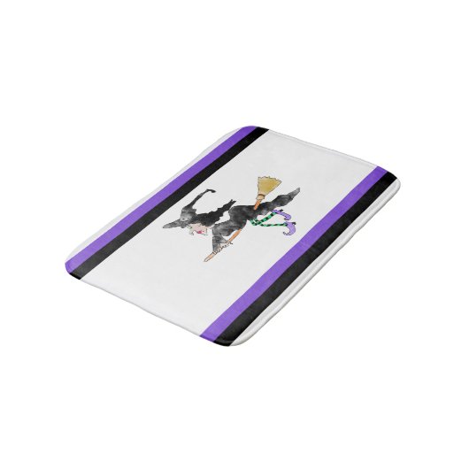 Heks op bezem badmat (Gekanteld)