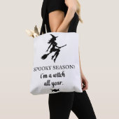 heks op bezem & drievoudige maan aanpasbare Tote Bag (Dichtbij)