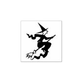 Heks op bezem Halloween Decor Custom Rubberstempel (Afrduk)
