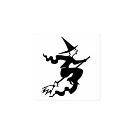 Heks op bezem Halloween Decor Custom Rubberstempel