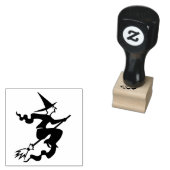 Heks op bezem Halloween Decor Custom Rubberstempel (Gestempeld)