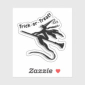 Heks op Bezemsteel Halloween Sticker (Vel)