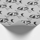 heks op broomstick met zwarte kat en vleermuis cadeaupapier (Hoek)