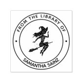 Heks op de bezem uit de bibliotheek van boek  zelfinktende stempel (Design)