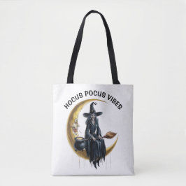 Heks op de maan tote bag