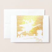 HEKS OP EEN BEZEM HAPPY HALLOWEEN ECHTE FOLIE KAAR FOLIE KAARTEN (Voorkant met envelop)