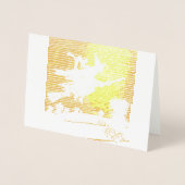 HEKS OP EEN BEZEM HAPPY HALLOWEEN ECHTE FOLIE KAAR FOLIE KAARTEN (Voorkant)