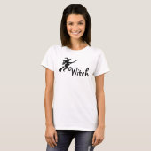 Heks op een bezem silhouet heks Shirt (Voorkant volledig)