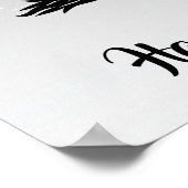 Heks op een bezem zilver grijs en zwart Halloween Poster (Hoek)