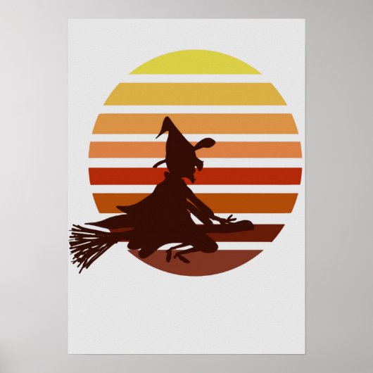 heks op sunset plezier halloween poster (Voorkant)